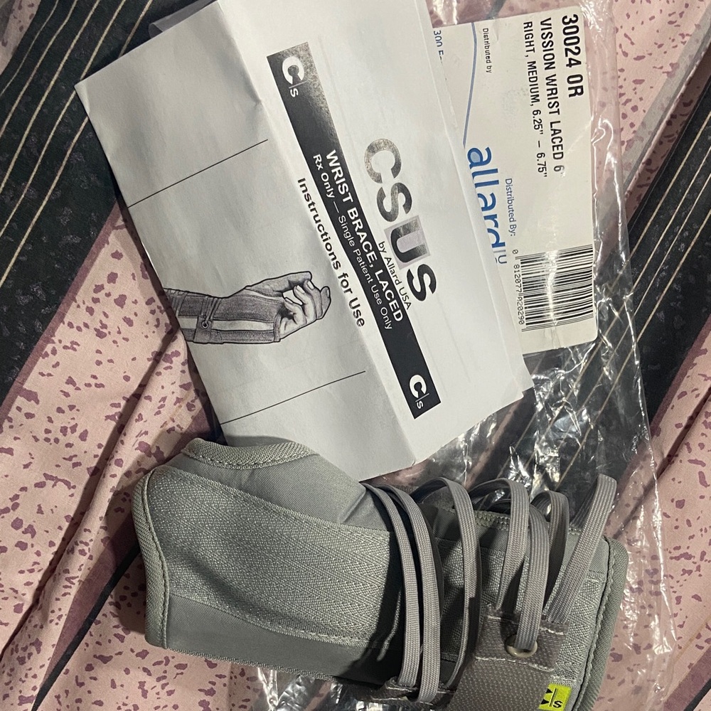 Gray Wrist Brace with Laces